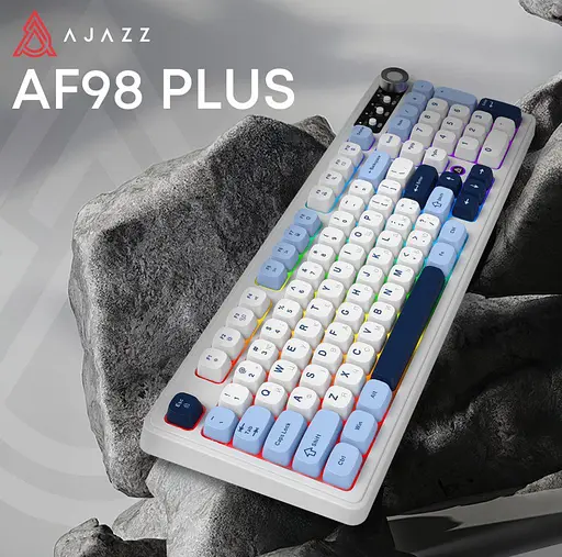 Клавіатура ігрова бездротова Ajazz AF-BGY-98 Plus White-Blue 2.4G/Bluetooth/USB - фото 5