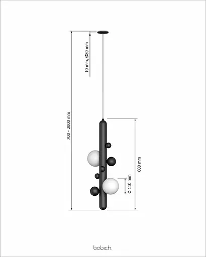 Підвісний світильник Babich Studio Lunar P Black (RAL 9005) - фото 10