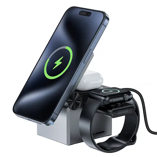 БЗП Acefast E18 Rubik's Cube 3-in-1 Metal gray - фото 2