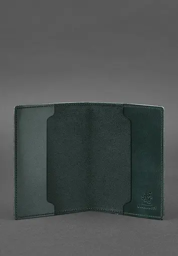 Кожаная обложка для военного билета 7.0 зеленая Crazy Horse - фото 5