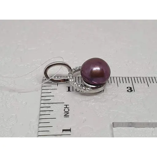 Серебряная подвеска Qvaliz с жемчугом и фианитами. 90300673 (черный) - фото 3