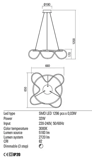 Подвесной светильник Redo CORRAL SU LED 40W D700 3000K MAT GOLD (4.1.2) 01-2110 - фото 3