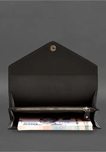 Кожаный клатч (портмоне) на кнопке 5.0 Темно-коричневый краст - фото 6