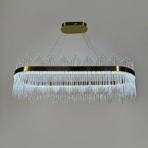 Видовжена підвісна люстра у латунному корпусі 100х40х32 см | Line F | Арт. J881-1000 L AB - фото 7