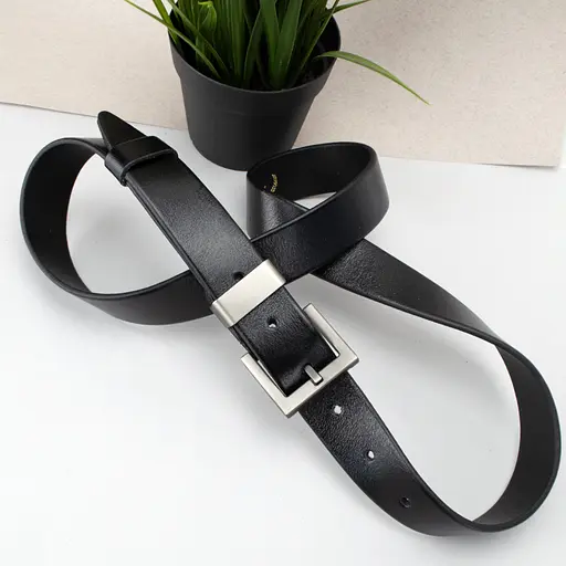 Ремень женский кожаный JK-3023 под брюки черный (105 см) - фото 3