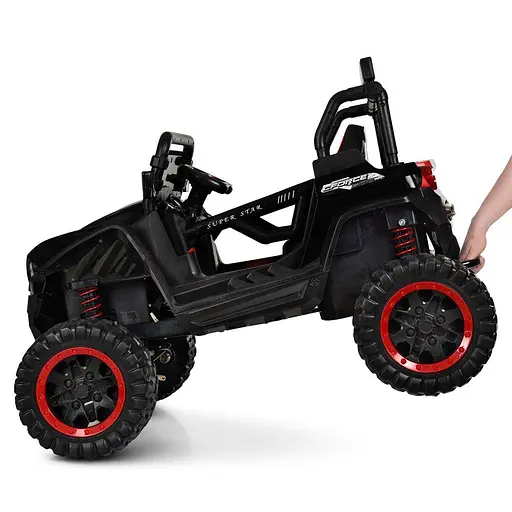 Електромобіль дитячий Bambi Джип M 3804EBLR-2-3 Racer 4×45W з пультом шкіряним сидінням та EVA-колесами чорний - фото 4
