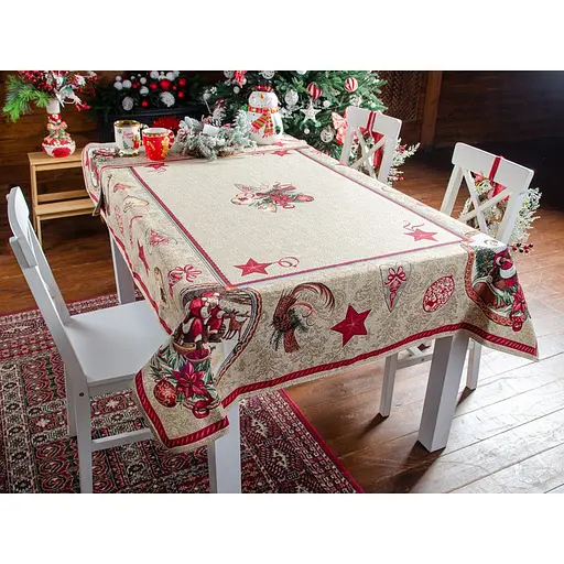 Скатерть Lefard Home Textile Santa Claus гобеленовая 180х140 см (732-182) - фото 4