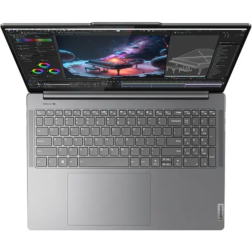 Ноутбук Lenovo Yoga Pro 9 16IMH9 (83DN003PRM) Luna Grey, Экран 16 Mini LED (3200x2000) 3.2K 165 Гц, матовый / Intel Core Ultra 9 185H (2.3 – 5.1 ГГц) / RAM 64 4070, 8 ГБ / Windows 11 Home - фото 3