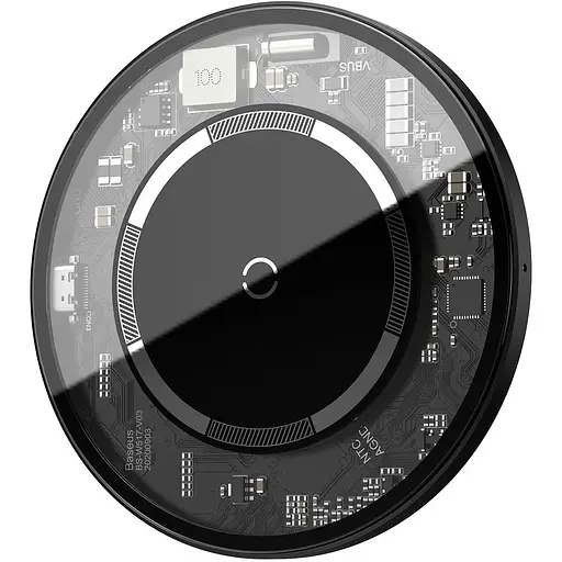 Бездротовий зарядний пристрій Baseus Simple Magnetic Прозорий (WXJK-E02) - фото 1