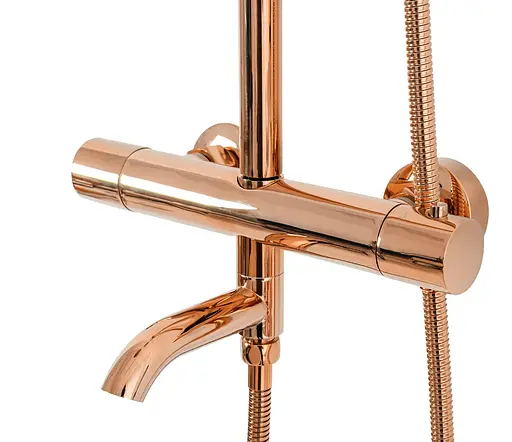 Душовя система Rea Lungo з термостатом та виливом rose gold REA-P6606, Теплий захід сонця - фото 4