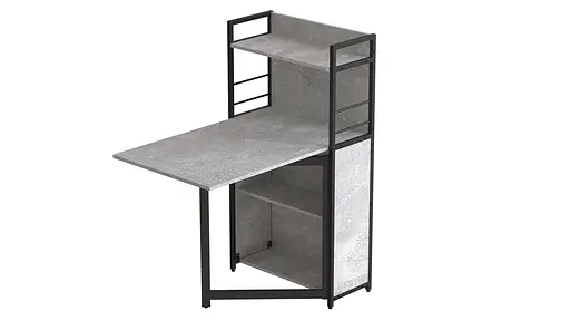 Стол книга с этажеркой Практик 1 Ferrum-decor 1200x640x990 Черный металл ДСП Бетон 16 мм (FRD-104617) - фото 4