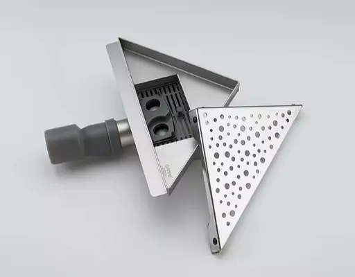 Угловой трап для душа Gappo нержавеющая сталь, 200x200 мм G82020-1 - фото 3