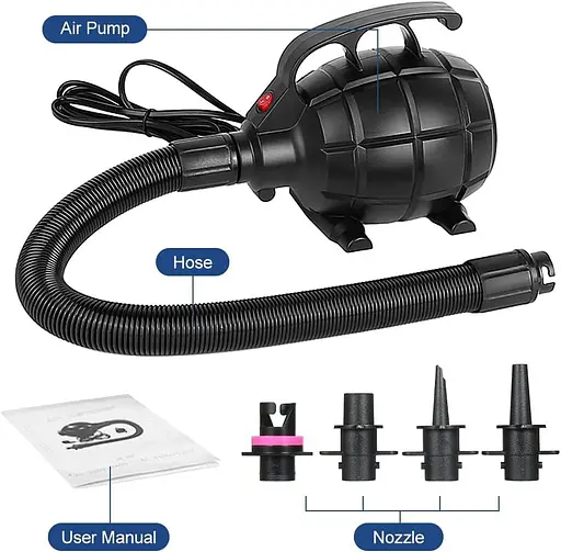 Irfora Портативный электрический насос 500 Вт Воздушный матрас Насос Воздушная кровать Бассейн Игрушка Лодка Быстрая надувная - фото 4