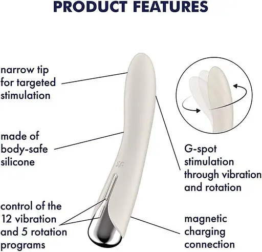 Вібратор Satisfyer Spinning Vibe 1 17.5 см білий - фото 8