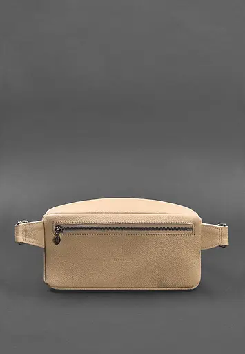 Шкіряна жіноча сумка на пояс Spirit світло-бежева - фото 5