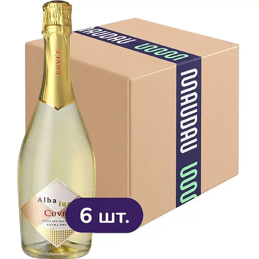 Упаковка ігристого вина Alba Luna Spumante біле сухе 4.5 л (0.75 л x 6 шт.)