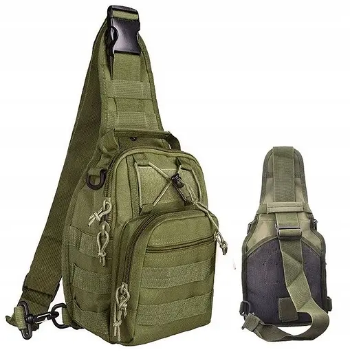 Тактична сумка слінг Nobrand Green Tactical через плече sum0028815 - фото 6