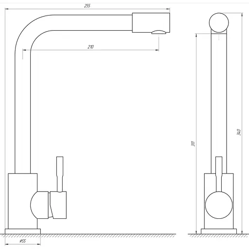 Змішувач для кухні Globus Lux ALPEN SUS-403-BB - фото 4
