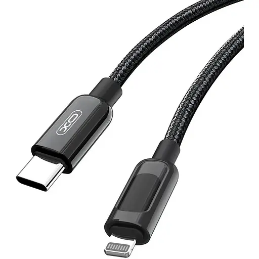 Кабель XO NB-Q203A Digital display data Lightning cable 20W Черный - фото 1