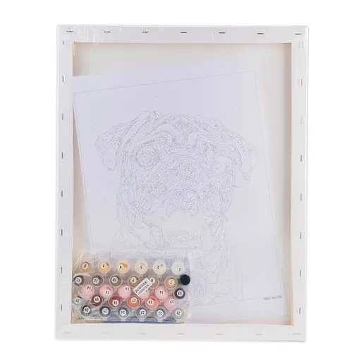 Набір для розпису по номерах "Мопс на рожевому фоні" 40*50 см, IDEA2-GX47763, ТМ "99IDEAS" - фото 6