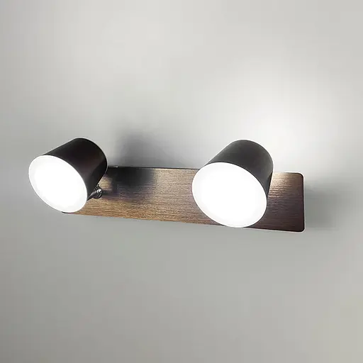 Коричневе LED бра Line F із двома регулюючими точками світла 32х14 см Арт. 8358/2 BCoffee - фото 1