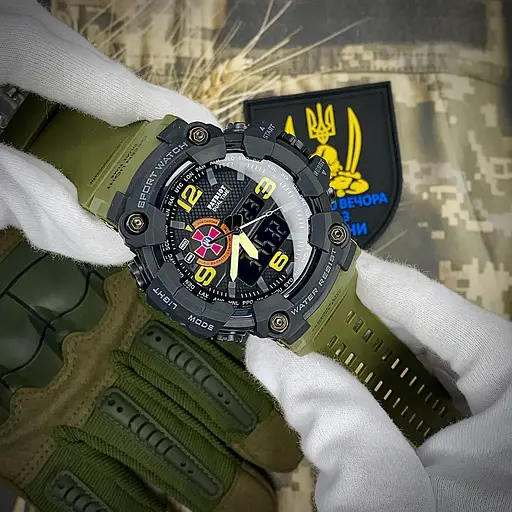 Наручные часы мужские 002AGSU ЗСУ Зеленые + Коробка Patriot acs0031075 - фото 5