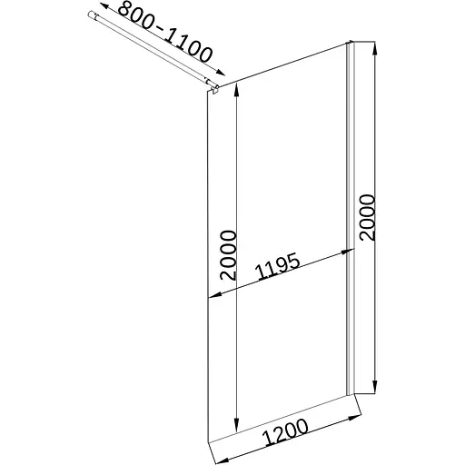 Душевая перегородка Bravo Lega 120ТB 120x200 см черный мат, универсальная, прозрачный, черный матовый - фото 4