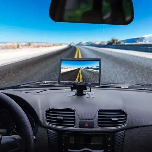 Автомобильный монитор Podofo R09+ 7 дюймов для камеры заднего вида 2 AV входа крепления на торпедо - фото 7