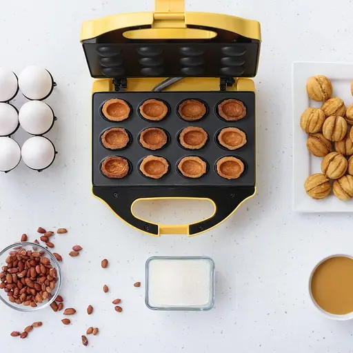 Электрическая универсальная орешница Magio MG-391 770 Вт желтая - фото 3