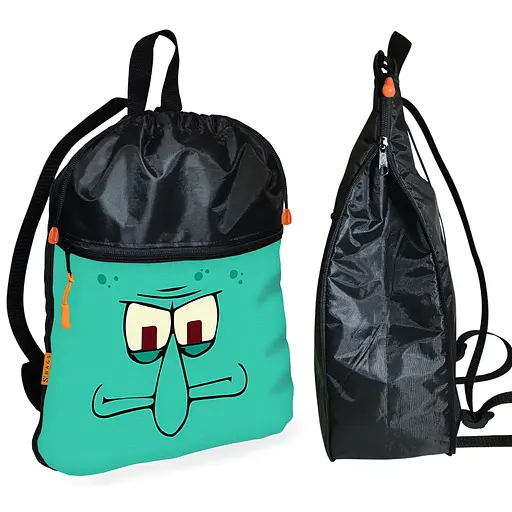 Рюкзак-мешок для обуви,спортивной формы Губка Боб детская сумка для сменки с расширителем (01230)