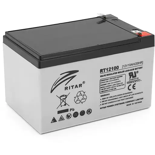 Акумуляторна батарея AGM RITAR RT12100, Gray Case, 12V 10.0Ah ( 151 х 65 х 111 (117 ) ) Q10