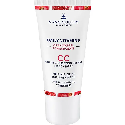 CC-крем коректор для обличчя Sans Soucis Daily Vitamins CC Cream Anti Redness SPF20 Гранат від почервоніння шкіри 30 мл - фото 1