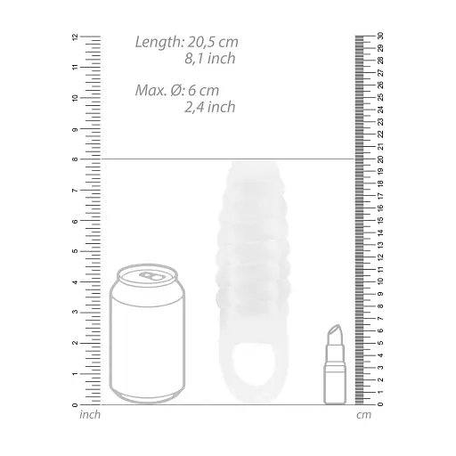 Насадка на пеніс Sono Dong Extension No.21, 20.5 см (прозорий) - фото 5