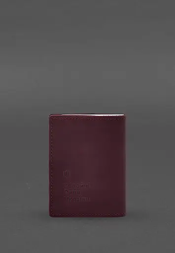 Кожаная обложка для удостоверения офицера 9.2 бордовая Crazy Horse - фото 5