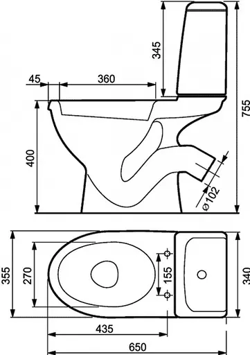 Унитаз-компакт Cersanit Eko Е 031 K07-167 с сидением Duraplast - фото 3