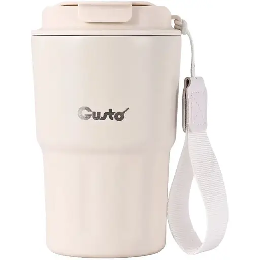 Термокружка Gusto GT123 Перерыв на кофе 350 мл белая (88434)