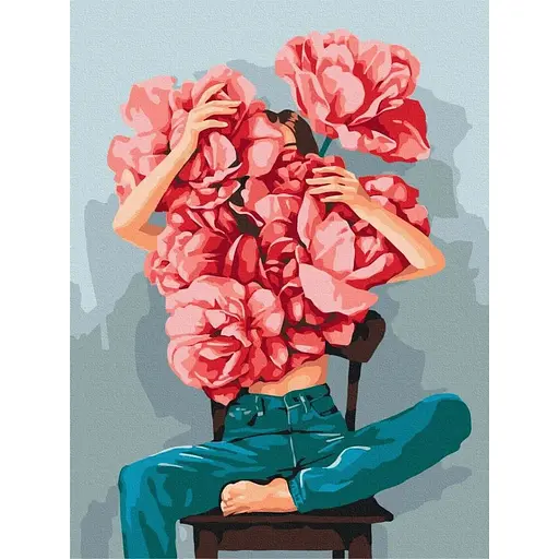 Картина по номерам на підрамнику Brushme Півонії в обіймах, Mykhailyshyna Daria - фото 1