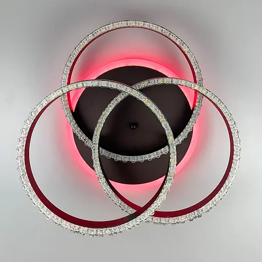 LED світильник coffee на 3 кільця з хромованою смужкою d30 см Line.F A 55063/3С RGB CF+CR - фото 3