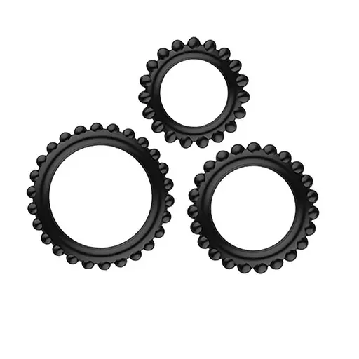 Набор эрекционных колец Baile Titan Cock Ring Set 3 шт. чёрный  - фото 2