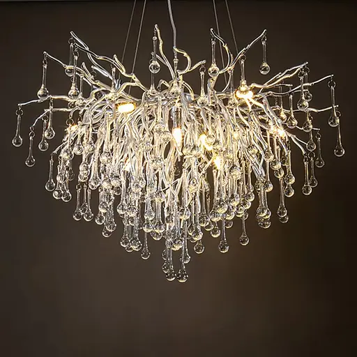 Люстра в стиле Серпента в хромированном корпусе Ø 100 см Ст. MD 9005-1000 CH | Line F - фото 2