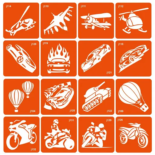 Набір трафаретів для біо-тату Transport transport-16