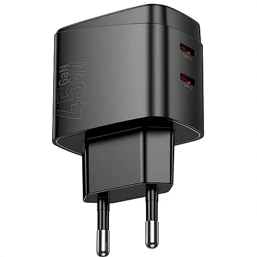 Сетевое зарядное устройство Hoco CS62A PD45W 2 x Type-C GaN Black