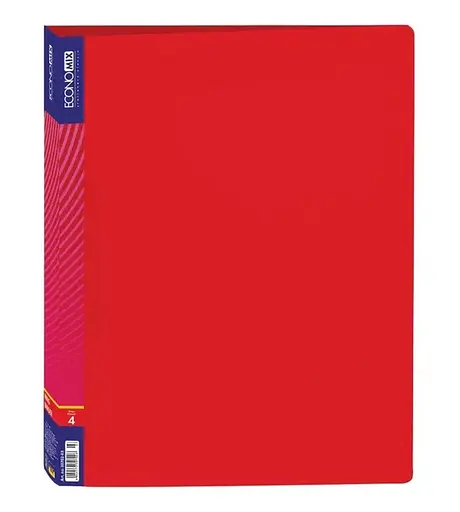 Папка-регистратор пластиковая А4 Е30702 Economix с 4-мя О-образными кольцами 3мм Красный - фото 1