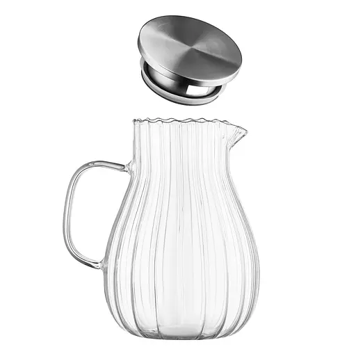 Глечик Ardesto Iceberg прозорий 1.5 л боросилікатне скло/нержавіюча сталь з кришкою (AR2615GA) - фото 2