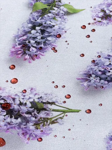 Водоотталкивающая Скатерть с 3D принтом Сирень 240х120 см (+ 6 салфеток 30х40) Сиреневый - фото 7