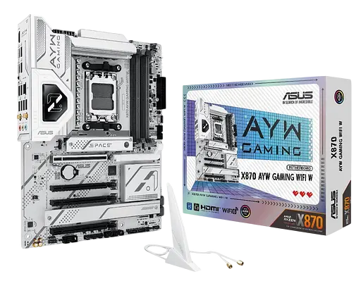 Материнская плата Asus X870 AYW Gaming Wi-Fi White Socket AM5 (X870 AYW GAMING WIFI W) Б/У