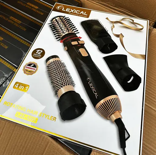 Фен щітка браш для волосся 4 в 1 Lexical Las-5203 обертовий стайлер укладання професійна гребінець - фото 7