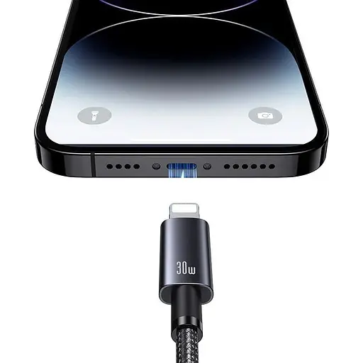 Кабель Usams US-SJ679 USB-C to Lightning 30W 3A 0.25m Tarnish (SJ679USB01) [153986] - фото 3