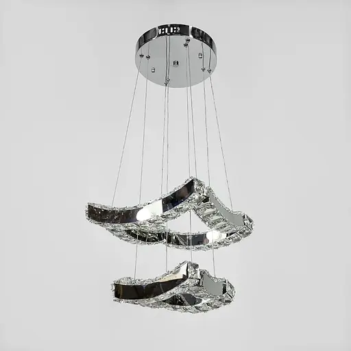 Элегантная хрустальная люстра на 2 яруса 28+20 см Ст. (T) C 206/2 (300+200) | Line F - фото 5