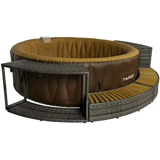 Джакузи-SPA надувная Thunder MOCHA 6-местная серая мебель из ротанга 4 шт. (MOCHA-HALF-GRAY) - фото 2